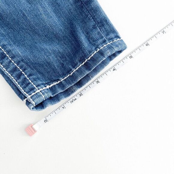 Miss Me Womens Mid-Rise Straight-Leg Skinny Fit Denim Jeans Blue Medium-Wash 27 - Picture 6 of 9